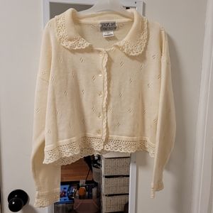 Vintage Creme Lace Smart Set Caredigan Large